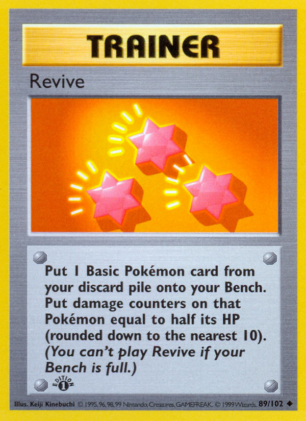 Revive (89/102) (Shadowless) [Base Set 1st Edition] | All Aboard Games