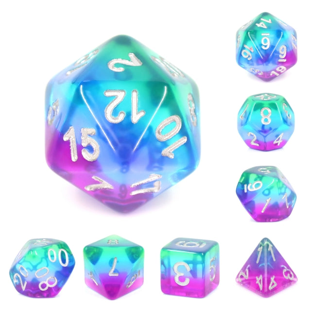 7pc 3-Layer Transparent Blue Aurora w /White - HDTL04 | All Aboard Games