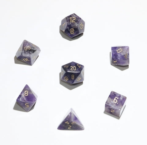 7pc 16mm Dwarven Stones: Amethyst Polyhedral Set - CC02550 | All Aboard Games