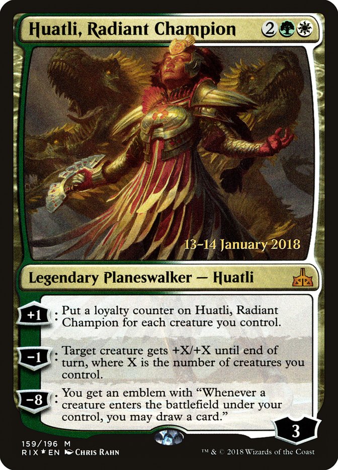 Huatli, Radiant Champion [Rivals of Ixalan Prerelease Promos] | All Aboard Games