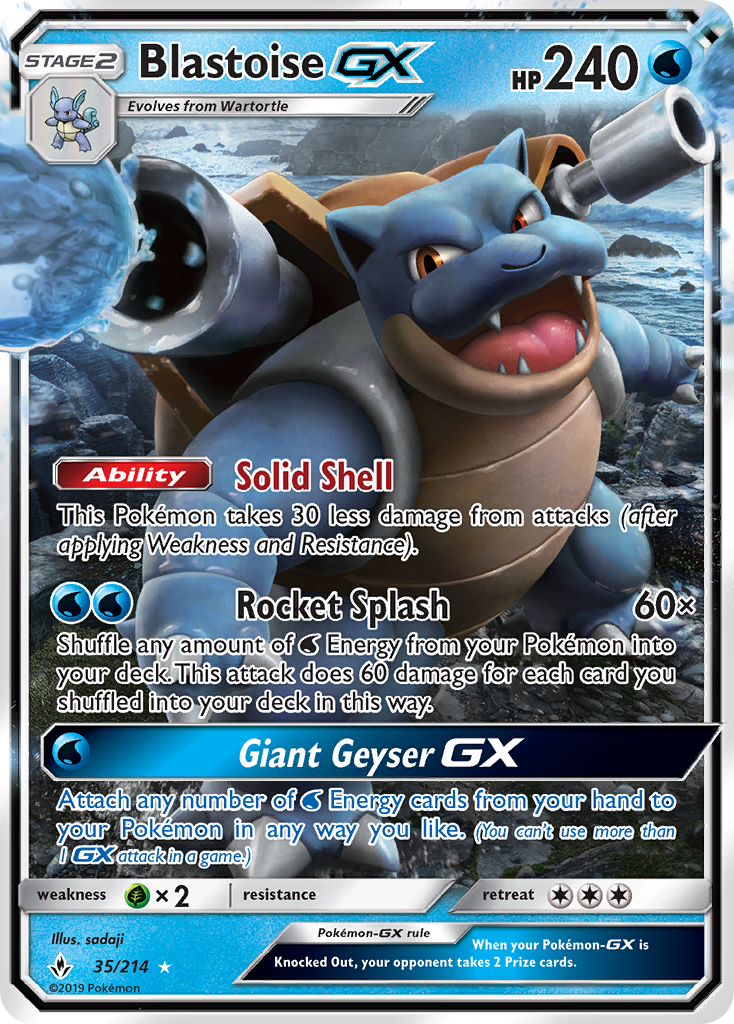 Blastoise GX (35/214) [Sun & Moon: Unbroken Bonds] | All Aboard Games