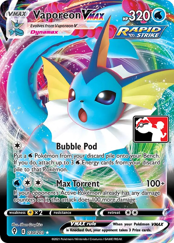 Vaporeon VMAX (030/203) [Prize Pack Series One] | All Aboard Games