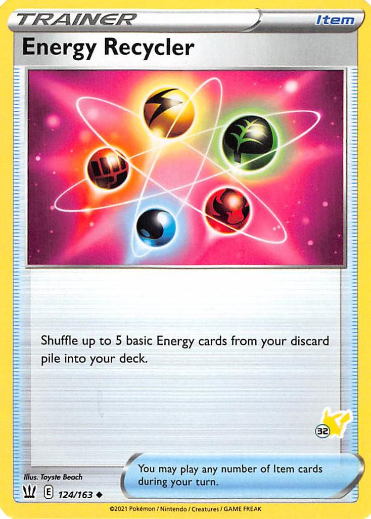 Energy Recycler (124/163) (Pikachu Stamp #32) [Battle Academy 2022] | All Aboard Games