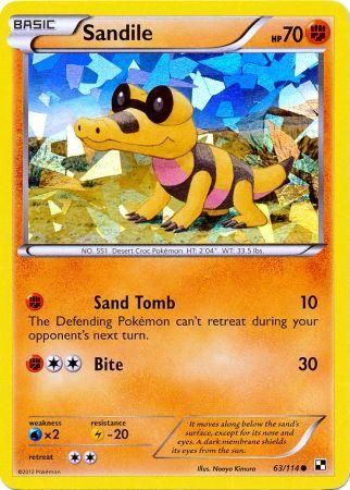 Sandile (63/114) (Cracked Ice Holo) [Black & White: Base Set] | All Aboard Games