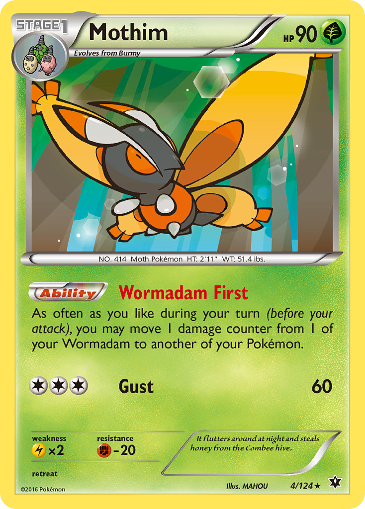 Mothim (4/124) [XY: Fates Collide] | All Aboard Games