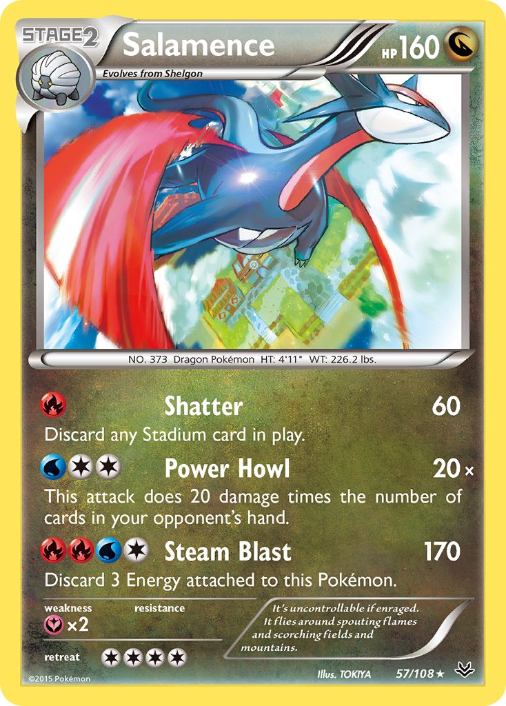 Salamence (57/108) (Theme Deck Exclusive) [XY: Roaring Skies] | All Aboard Games