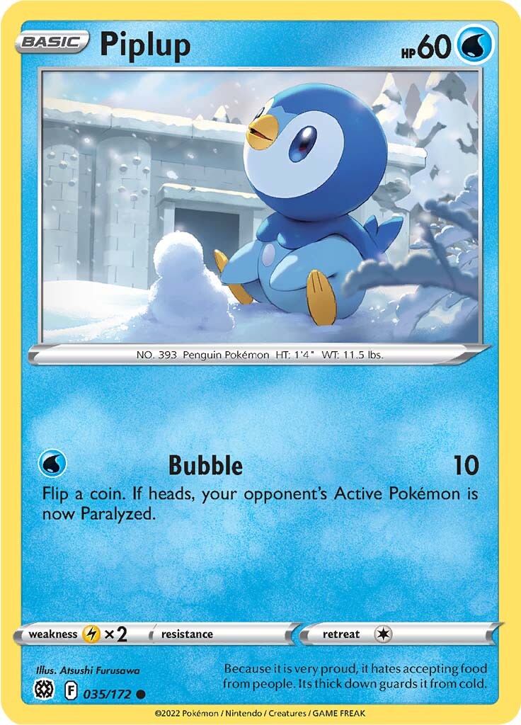 Piplup (035/172) [Sword & Shield: Brilliant Stars] | All Aboard Games
