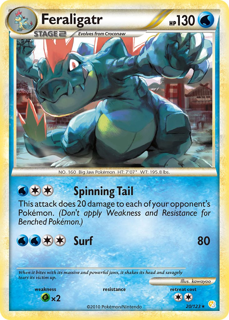 Feraligatr (20/123) (Theme Deck Exclusive) [HeartGold & SoulSilver: Base Set] | All Aboard Games