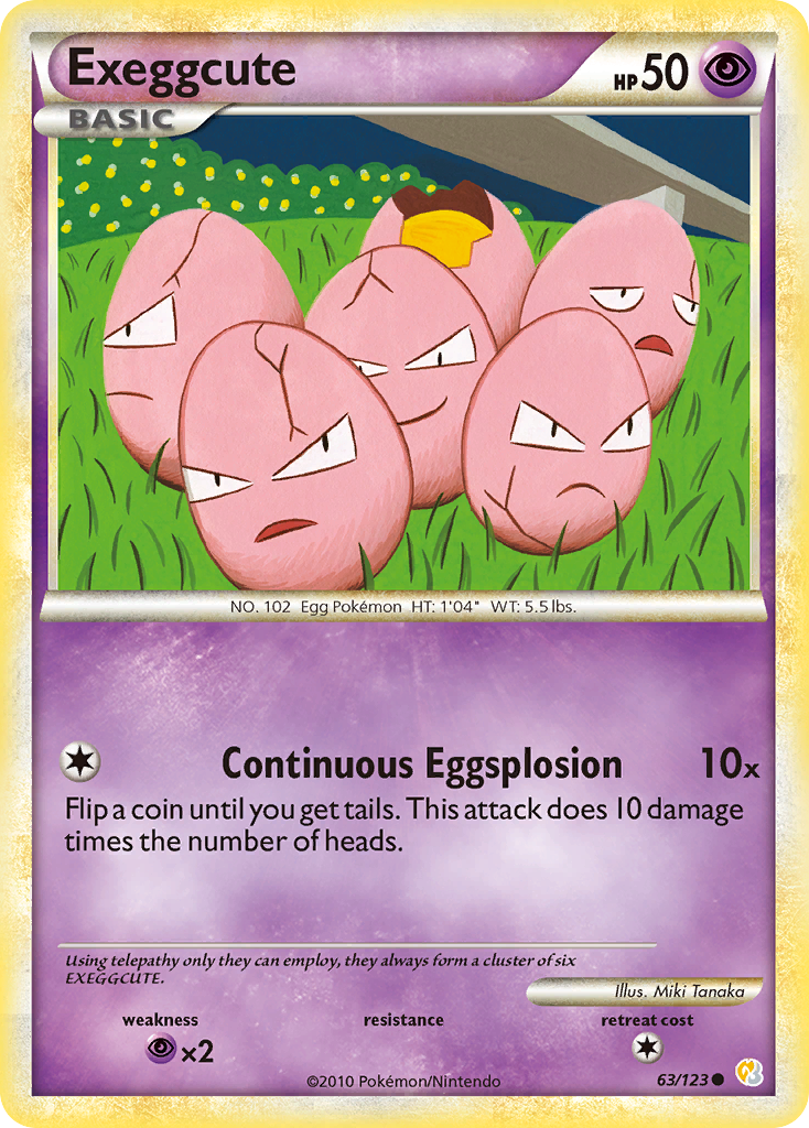 Exeggcute (63/123) [HeartGold & SoulSilver: Base Set] | All Aboard Games