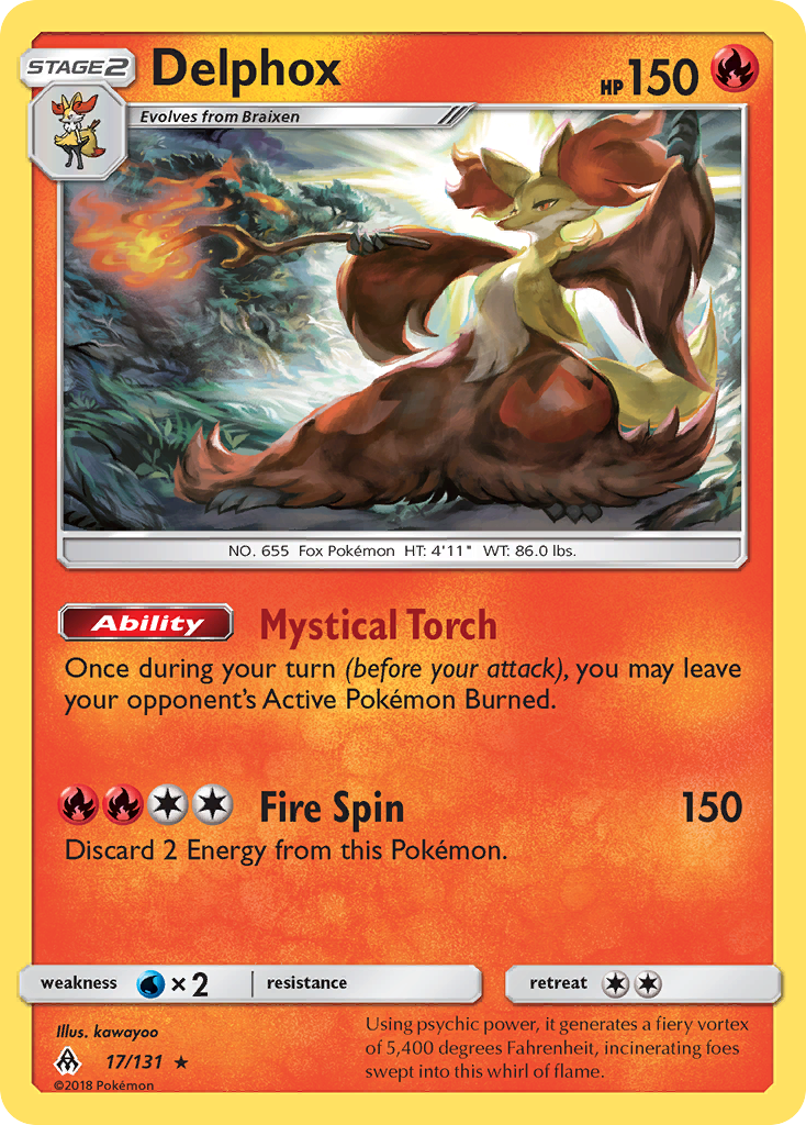 Delphox (17/131) [Sun & Moon: Forbidden Light] | All Aboard Games