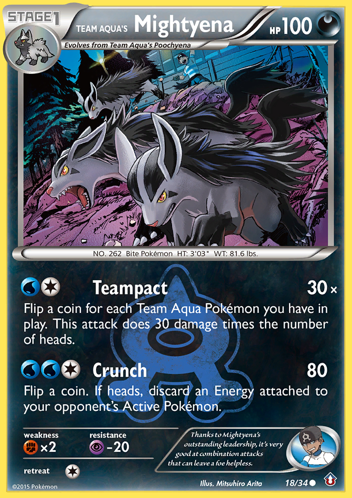 Team Aqua's Mightyena (18/34) [XY: Double Crisis] | All Aboard Games