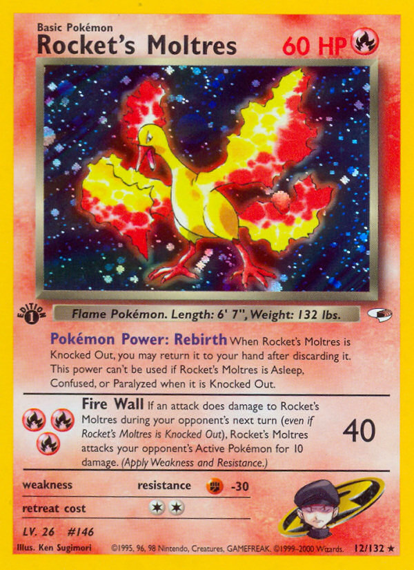 Rocket's Moltres (12/132) [Gym Heroes 1st Edition] | All Aboard Games