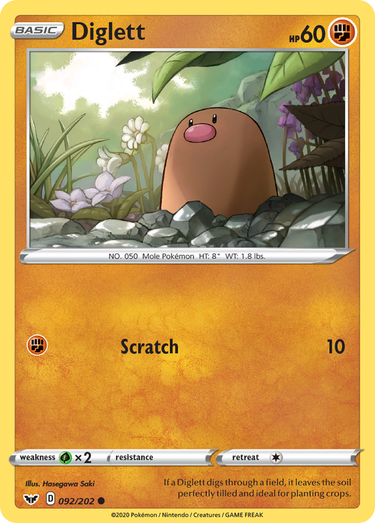 Diglett (092/202) [Sword & Shield: Base Set] | All Aboard Games