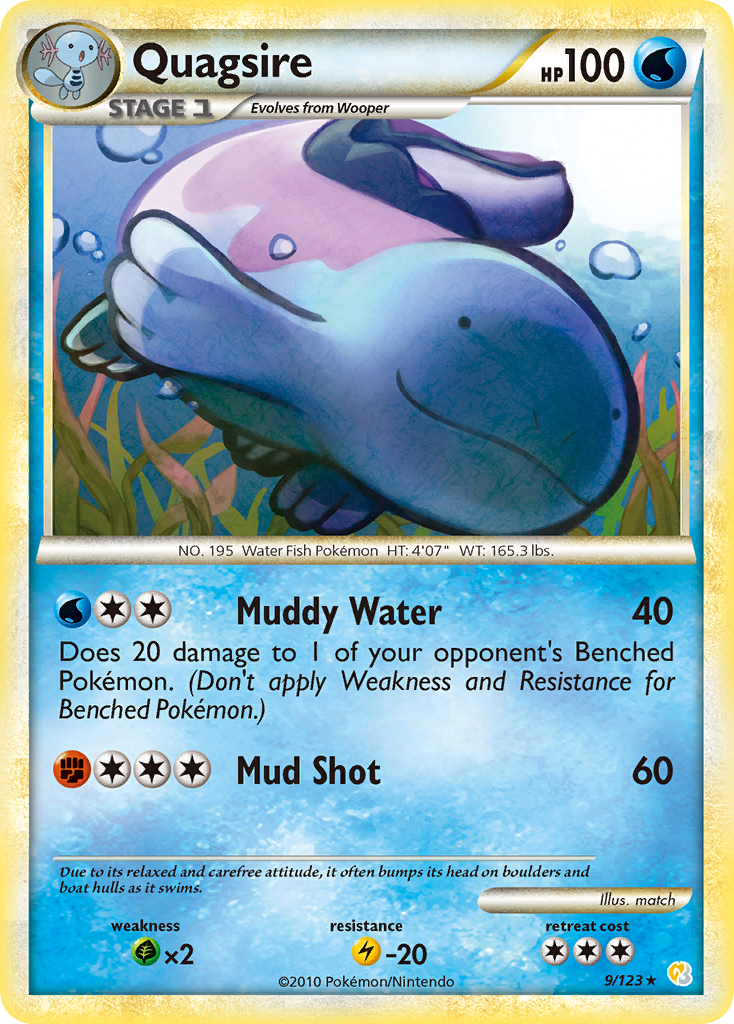 Quagsire (9/123) [HeartGold & SoulSilver: Base Set] | All Aboard Games