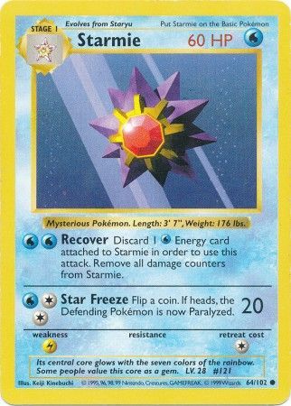 Starmie (64/102) [Base Set Shadowless Unlimited] | All Aboard Games