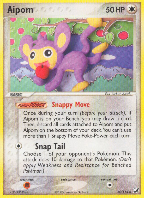 Aipom (34/115) [EX: Unseen Forces] | All Aboard Games