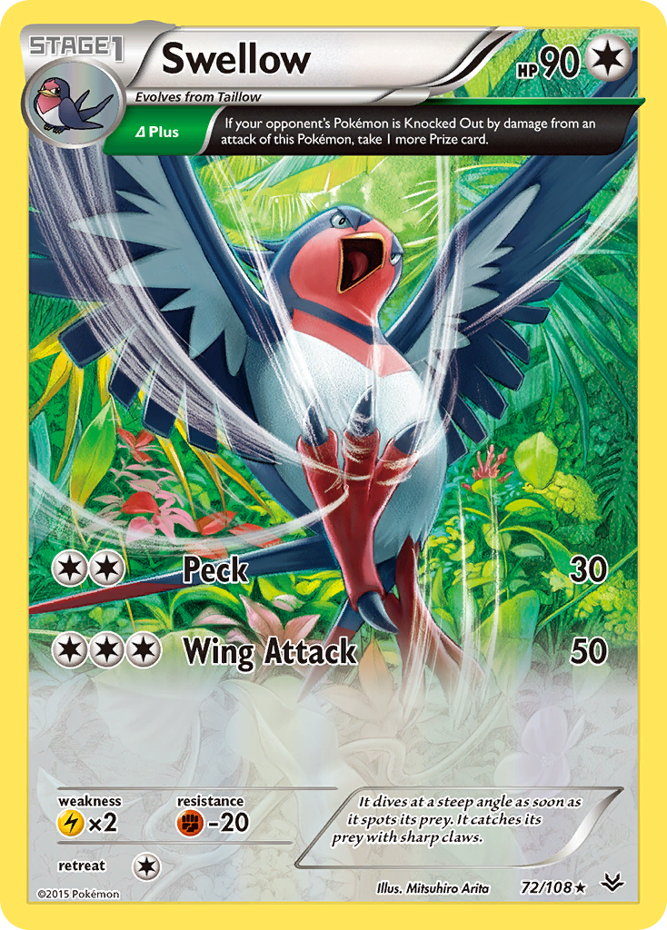 Swellow (72/108) [XY: Roaring Skies] | All Aboard Games