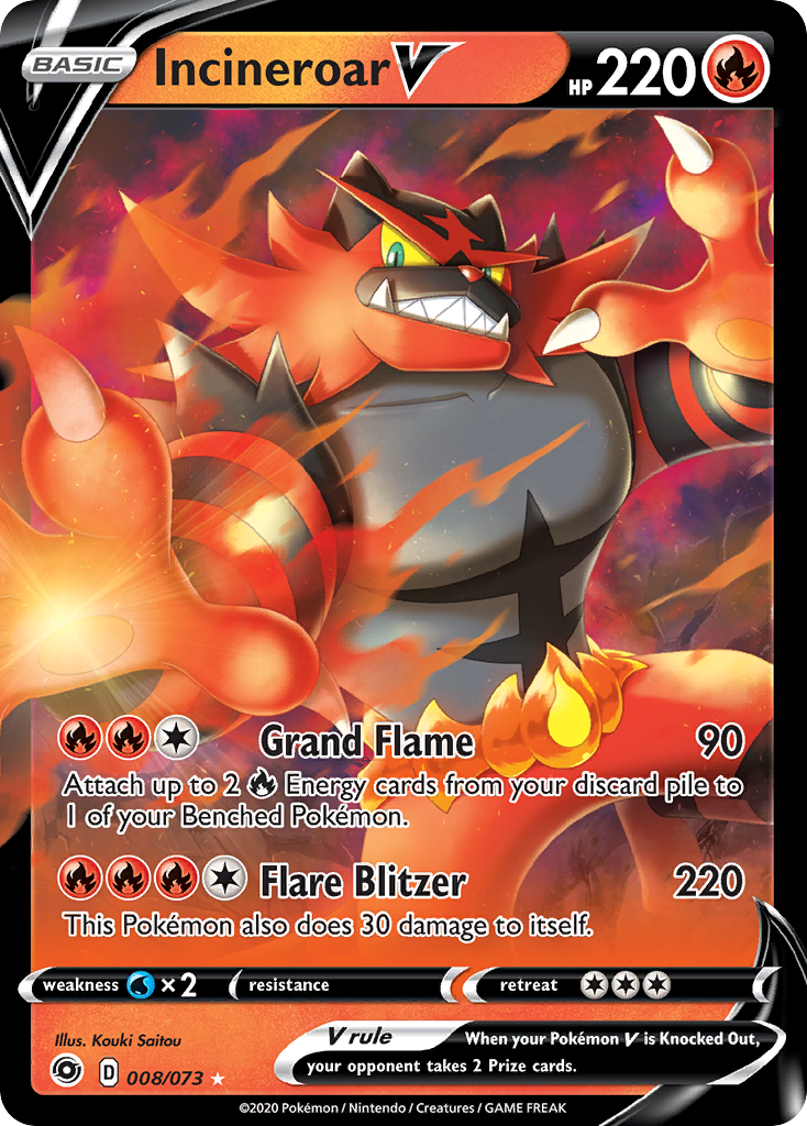 Incineroar V (008/073) [Sword & Shield: Champion's Path] | All Aboard Games