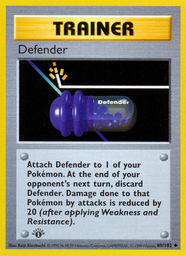 Defender (80/102) (Shadowless) [Base Set 1st Edition] | All Aboard Games