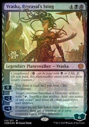 Vraska, Betrayal's Sting [Phyrexia: All Will Be One Prerelease Promos] | All Aboard Games