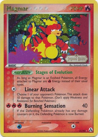 Magmar (21/92) (Stamped) [EX: Legend Maker] | All Aboard Games