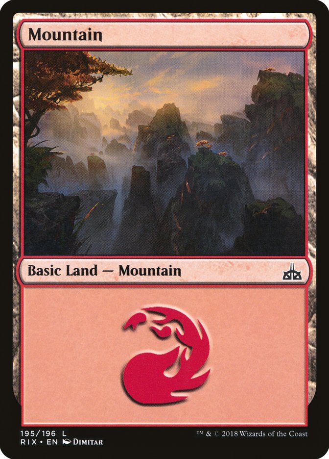 Mountain (195) [Rivals of Ixalan] | All Aboard Games