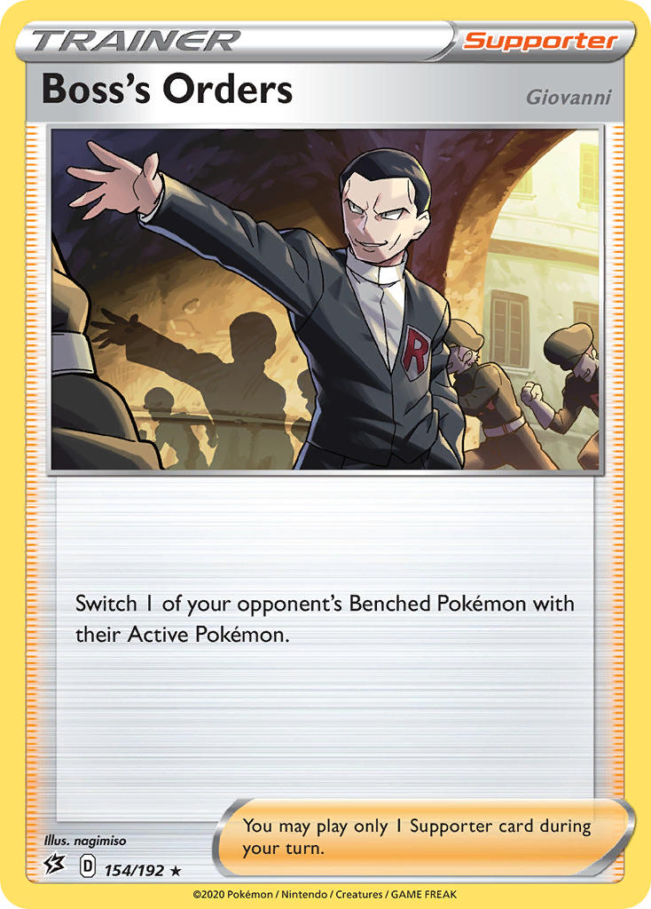 Boss's Orders (154/192) (Giovanni) (Theme Deck Exclusive) [Sword & Shield: Rebel Clash] | All Aboard Games