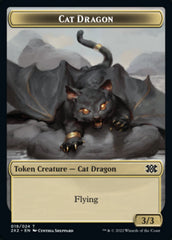 Cat Dragon // Monk Double-sided Token [Double Masters 2022 Tokens] | All Aboard Games