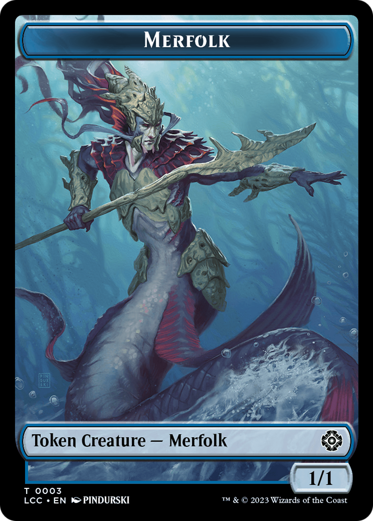 Frog Lizard // Merfolk (0003) Double-Sided Token [The Lost Caverns of Ixalan Commander Tokens] | All Aboard Games