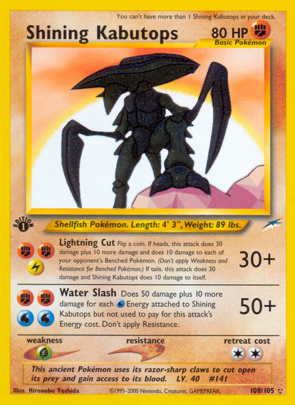 Shining Kabutops (108/105) [Neo Destiny 1st Edition] | All Aboard Games