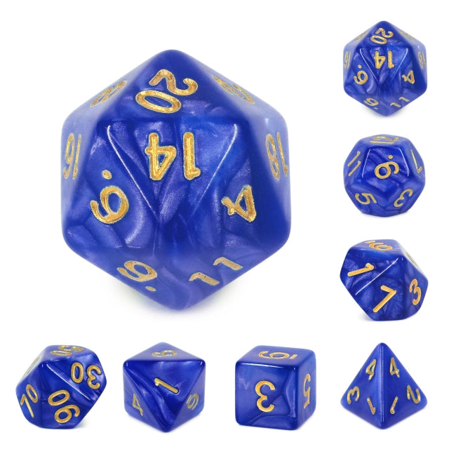 7pc Pearl Blue w/ Gold - HDP18 | All Aboard Games