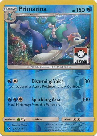 Primarina (41/149) (League Promo) [Sun & Moon: Base Set] | All Aboard Games