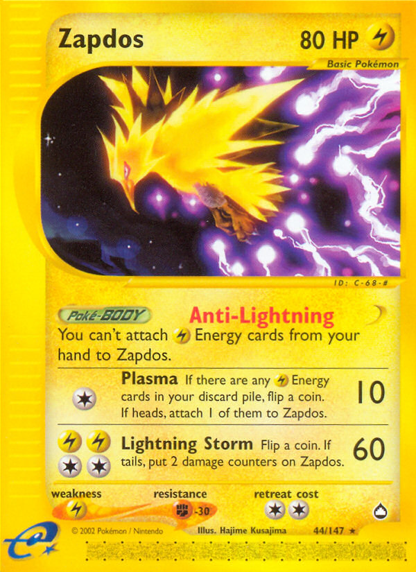 Zapdos (44/147) [Aquapolis] | All Aboard Games