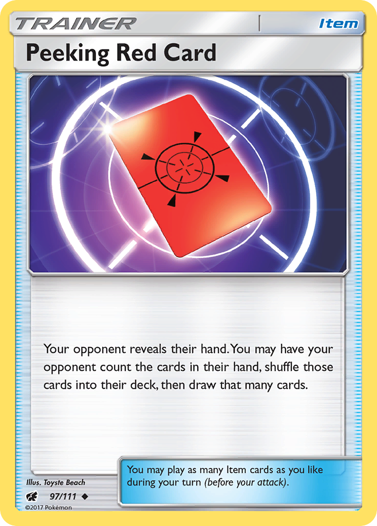 Peeking Red Card (97/111) [Sun & Moon: Crimson Invasion] | All Aboard Games