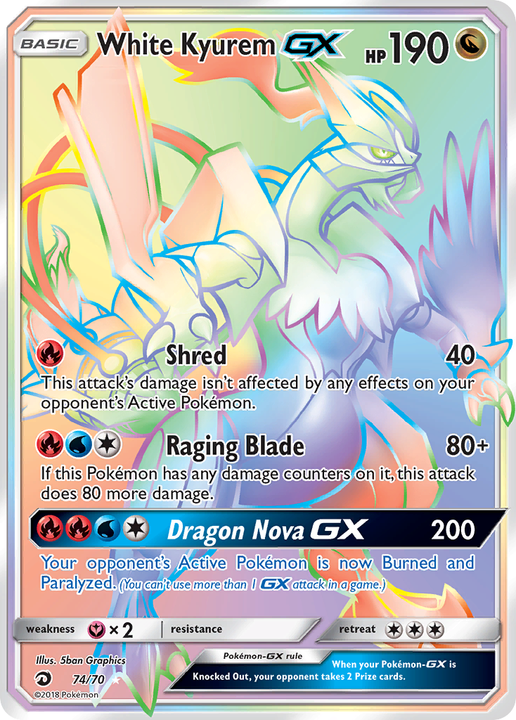 White Kyurem GX (74/70) [Sun & Moon: Dragon Majesty] | All Aboard Games