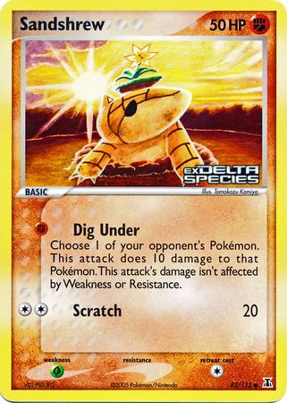 Sandshrew (82/113) (Stamped) [EX: Delta Species] | All Aboard Games