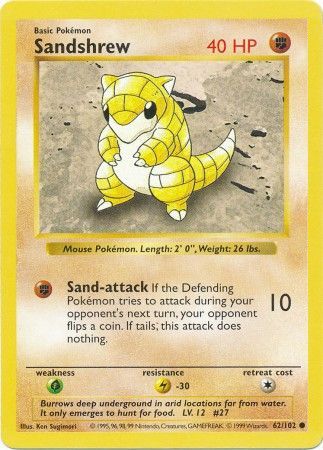 Sandshrew (62/102) [Base Set Shadowless Unlimited] | All Aboard Games