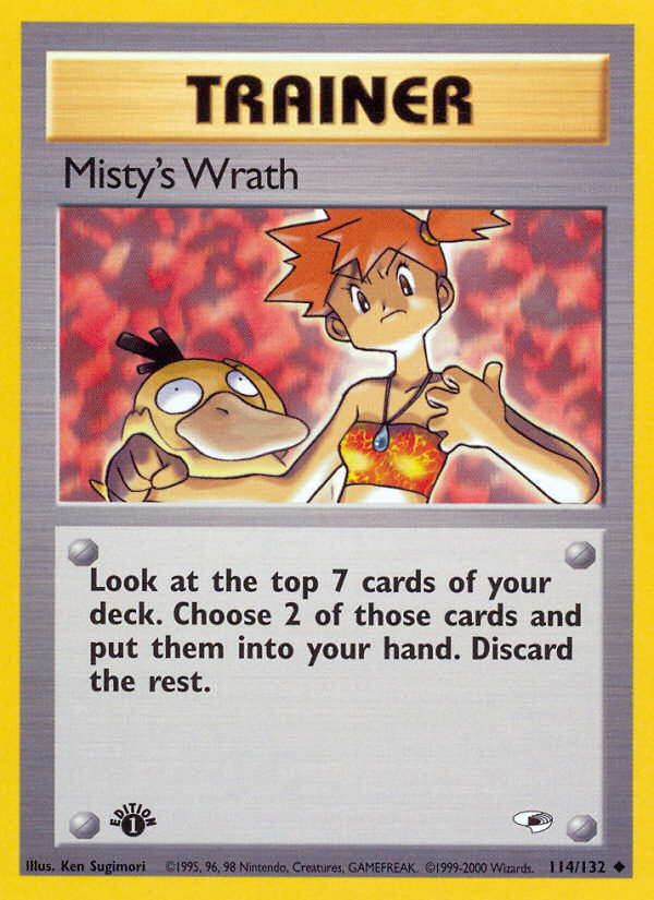 Misty's Wrath (114/132) [Gym Heroes 1st Edition] | All Aboard Games