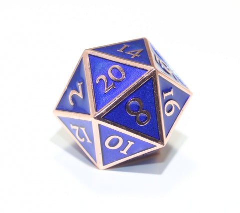 Giant D20 Dwarven Metal: Copper w/ Blue Enamel - CC02373 | All Aboard Games