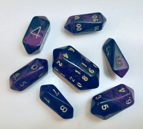 7pc Crystal Oblivion Black-Purple w/gold Crystal Set - CC06094 | All Aboard Games