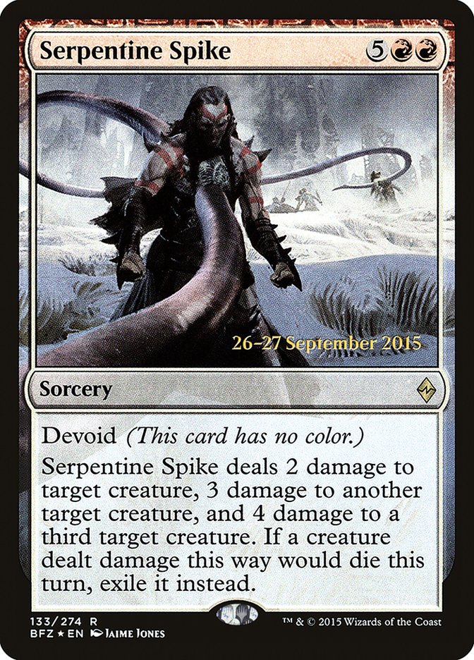 Serpentine Spike  [Battle for Zendikar Prerelease Promos] | All Aboard Games