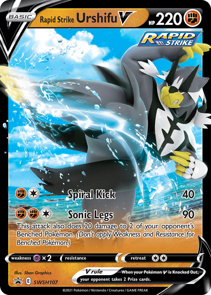 Rapid Strike Urshifu V (SWSH107) (Jumbo Card) [Sword & Shield: Black Star Promos] | All Aboard Games