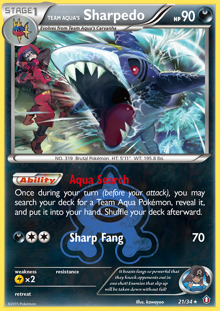 Team Aqua's Sharpedo (21/34) [XY: Double Crisis] | All Aboard Games