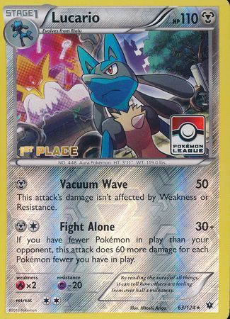 Lucario (63/124) (League Promo 1st Place) [XY: Fates Collide] | All Aboard Games