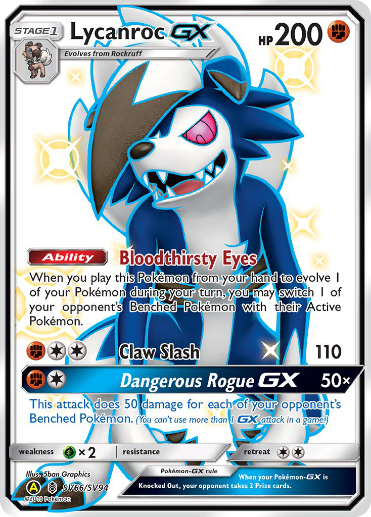 Lycanroc GX (SV66/SV94) [Sun & Moon: Hidden Fates - Shiny Vault] | All Aboard Games