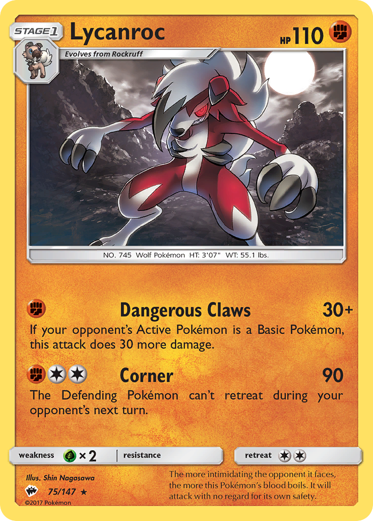 Lycanroc (75/147) [Sun & Moon: Burning Shadows] | All Aboard Games