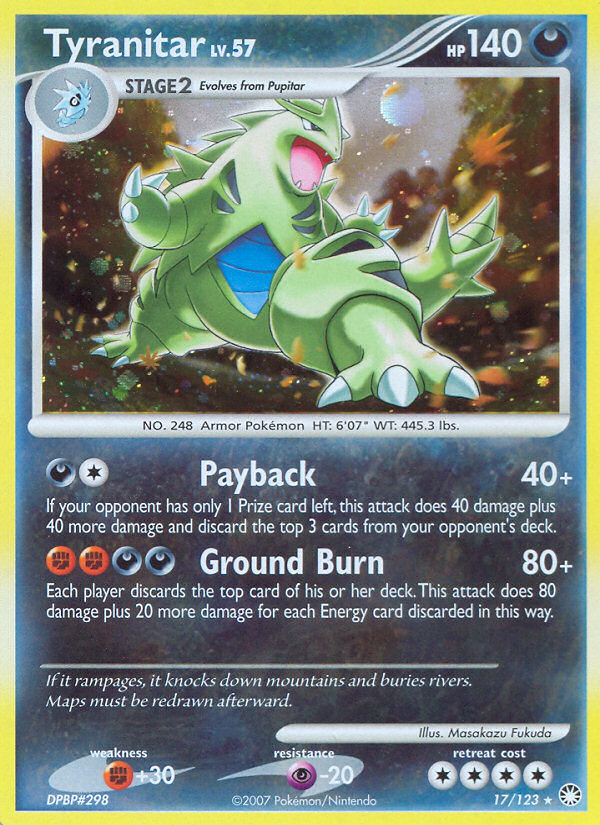 Tyranitar (17/123) [Diamond & Pearl: Mysterious Treasures] | All Aboard Games