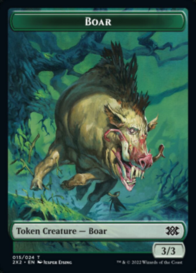 Boar // Monk Double-sided Token [Double Masters 2022 Tokens] | All Aboard Games