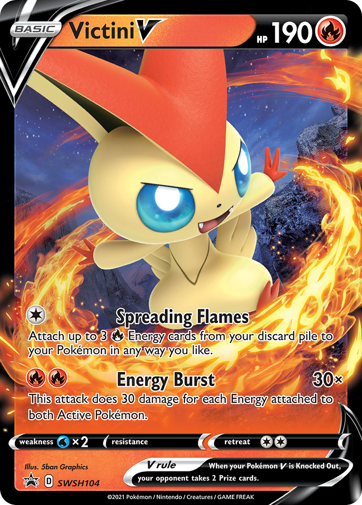 Victini V (SWSH104) [Sword & Shield: Black Star Promos] | All Aboard Games