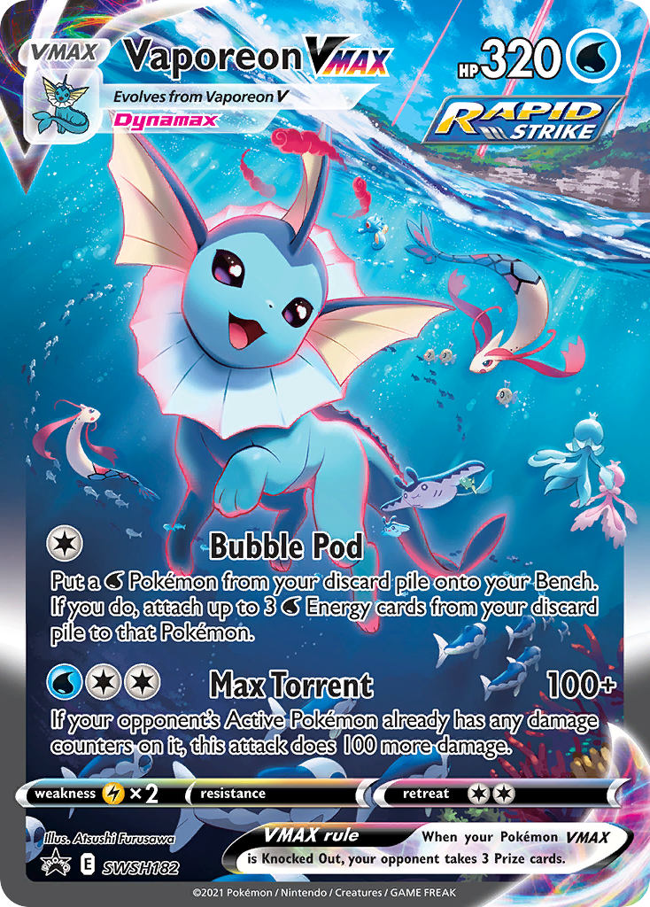 Vaporeon VMAX (SWSH182) (Jumbo Card) [Sword & Shield: Black Star Promos] | All Aboard Games